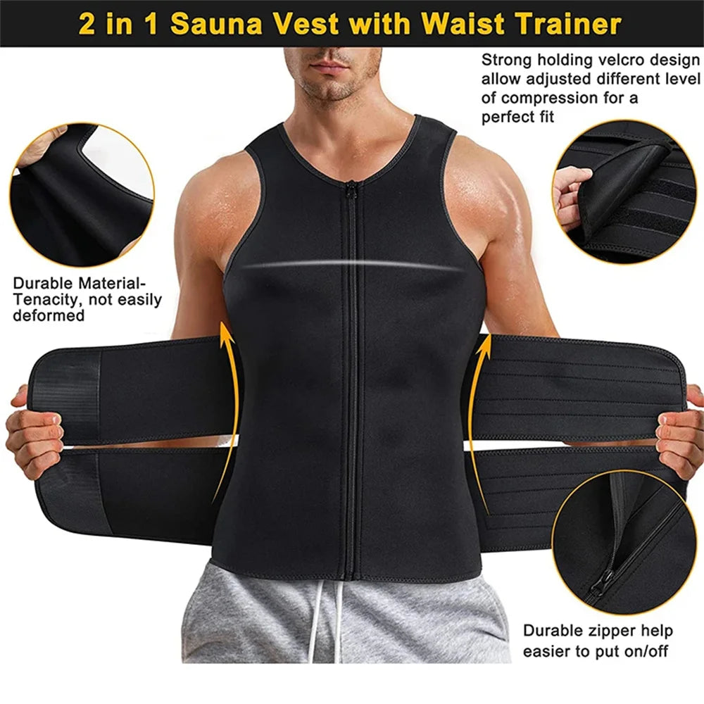 Men's Compression Sauna Sweat Vest To Lose Fat